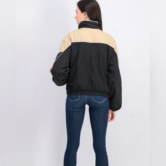 Bershka Zip Up Lined Retro Windbreaker - Picture 3 of 8